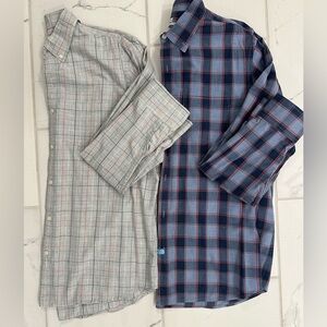Old Navy Men’s Button Down Shirt Bundle Size Large Plaid Stripe Classic Fit